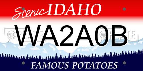 WA2A0B Idaho License Plate