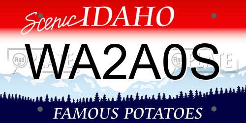 WA2A0S Idaho License Plate