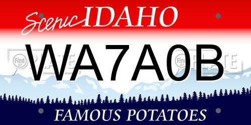 WA7A0B Idaho License Plate
