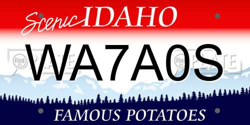 WA7A0S Idaho License Plate