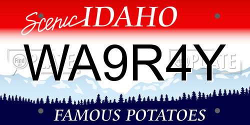 WA9R4Y Idaho License Plate
