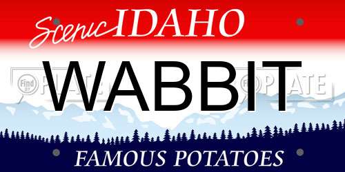 WABBIT Idaho License Plate