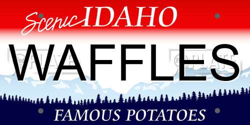 WAFFLES Idaho License Plate