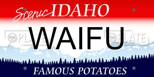 WAIFU Idaho License Plate