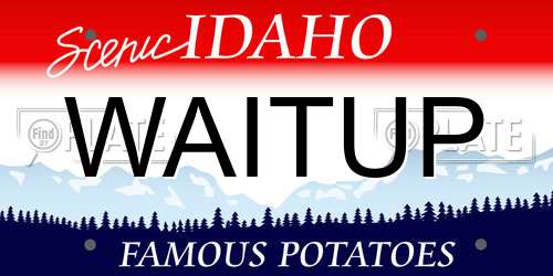 WAITUP Idaho License Plate