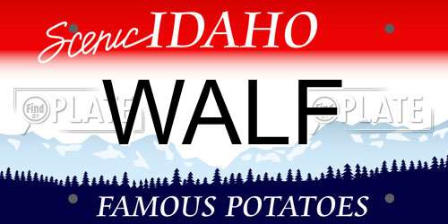 WALF Idaho License Plate