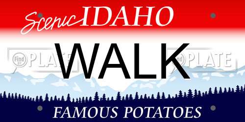 WALK Idaho License Plate