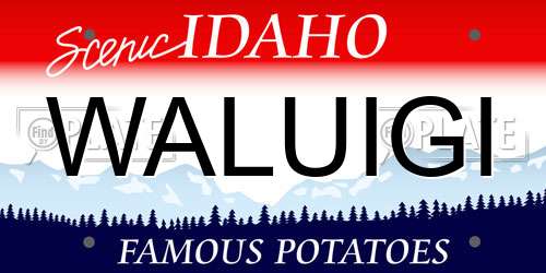 WALUIGI Idaho License Plate
