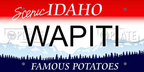 WAPITI Idaho License Plate