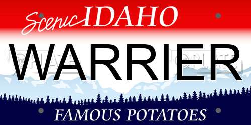 WARRIER Idaho License Plate
