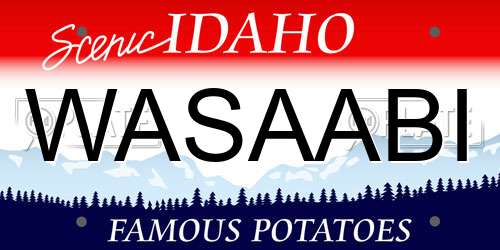 WASAABI Idaho License Plate