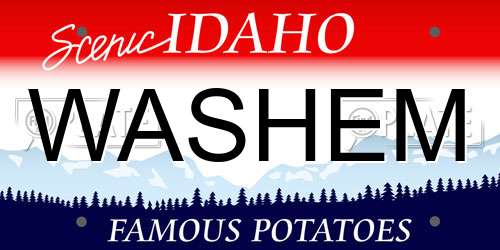WASHEM Idaho License Plate