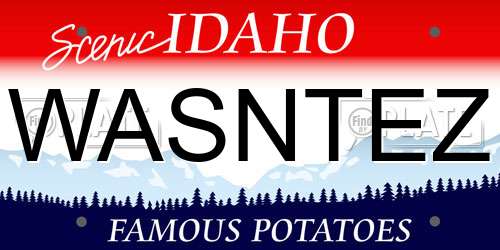 WASNTEZ Idaho License Plate