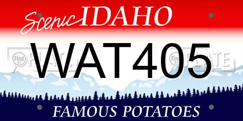 WAT405 Idaho License Plate
