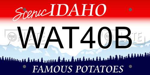 WAT40B Idaho License Plate