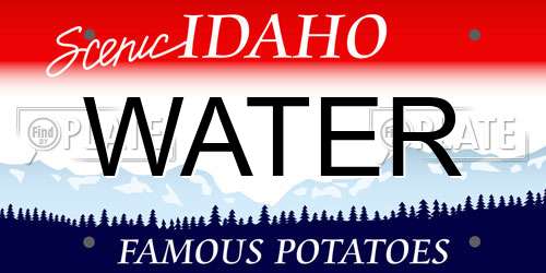 WATER Idaho License Plate