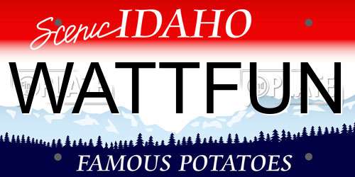WATTFUN Idaho License Plate