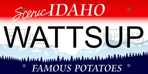 WATTSUP Idaho License Plate