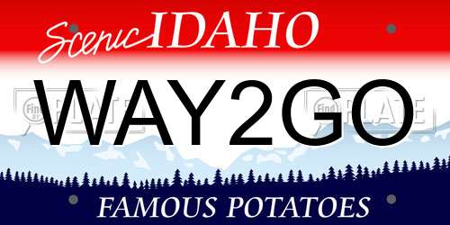 WAY2GO Idaho License Plate