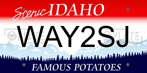 WAY2SJ Idaho License Plate