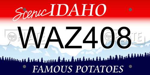 WAZ408 Idaho License Plate