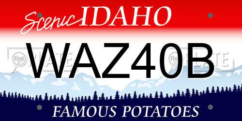 WAZ40B Idaho License Plate