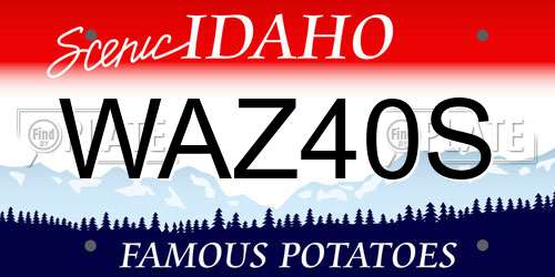 WAZ40S Idaho License Plate