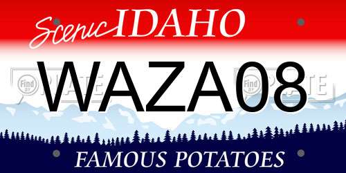 WAZA08 Idaho License Plate