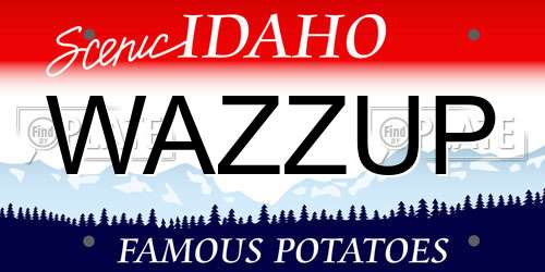 WAZZUP Idaho License Plate