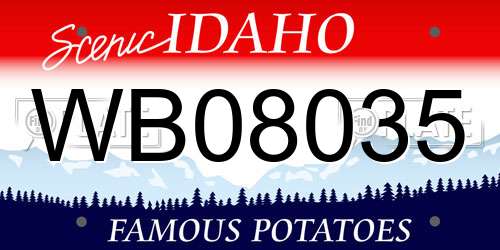 WB08035 Idaho License Plate