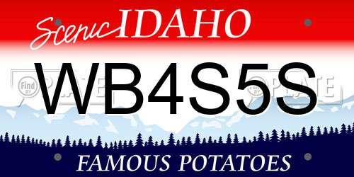 WB4S5S Idaho License Plate