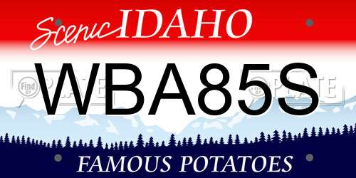 WBA85S Idaho License Plate