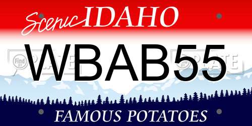 WBAB55 Idaho License Plate