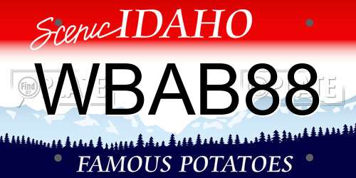 WBAB88 Idaho License Plate