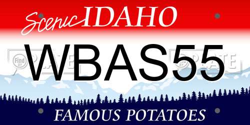 WBAS55 Idaho License Plate