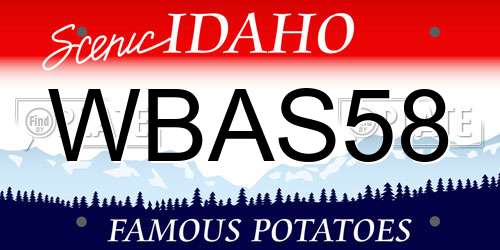 WBAS58 Idaho License Plate