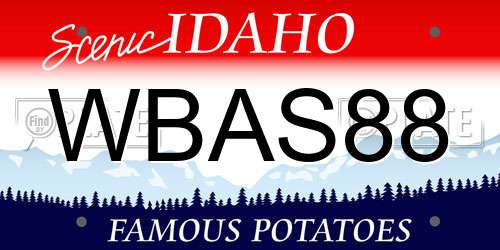 WBAS88 Idaho License Plate