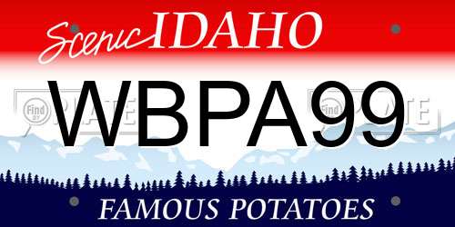WBPA99 Idaho License Plate