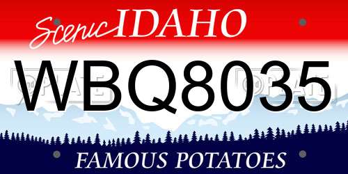 WBQ8035 Idaho License Plate
