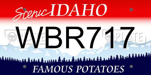 WBR717 Idaho License Plate