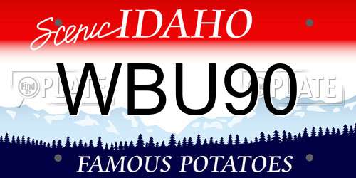 WBU90 Idaho License Plate