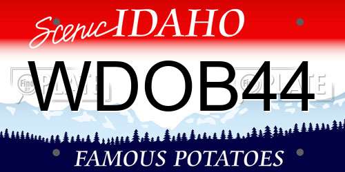 WDOB44 Idaho License Plate