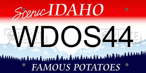 WDOS44 Idaho License Plate