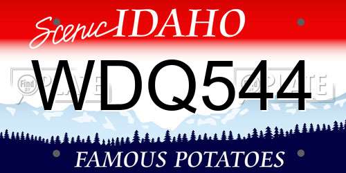 WDQ544 Idaho License Plate