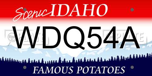 WDQ54A Idaho License Plate