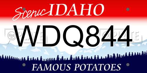 WDQ844 Idaho License Plate