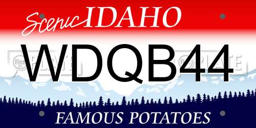 WDQB44 Idaho License Plate