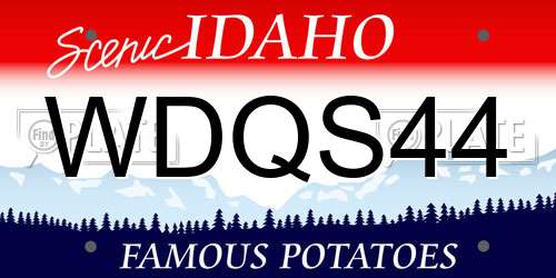 WDQS44 Idaho License Plate