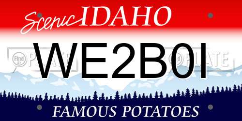 WE2B0I Idaho License Plate