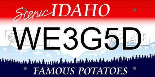 WE3G5D Idaho License Plate